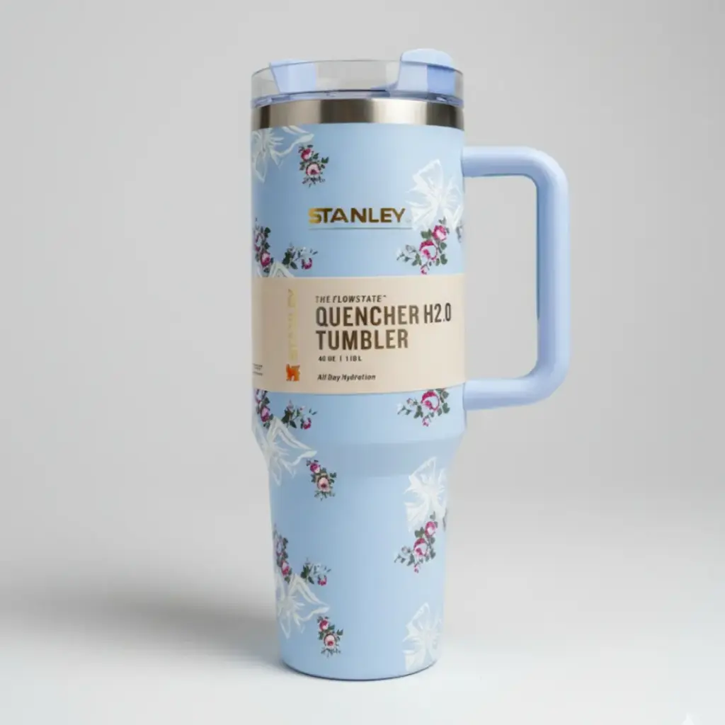 STANLEY BLUE FLORAL THEM TUMBLER