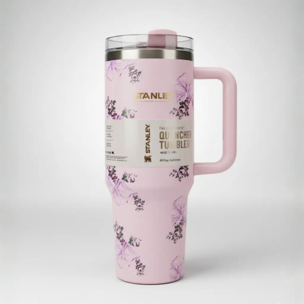 STANLEY PINK FLORAL THEME TUMBLER