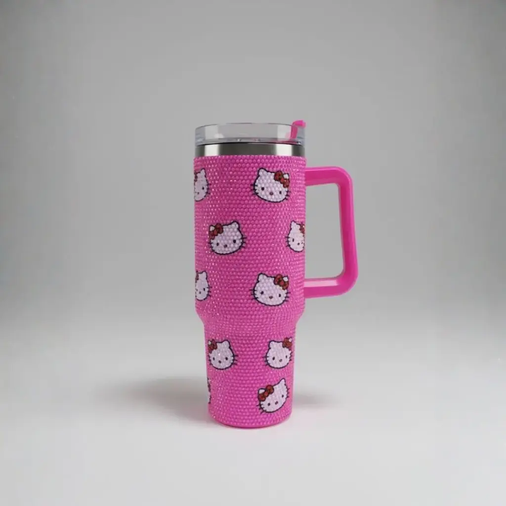 HOT PINK HELLO KITTY RHINESTONE TUMBLER