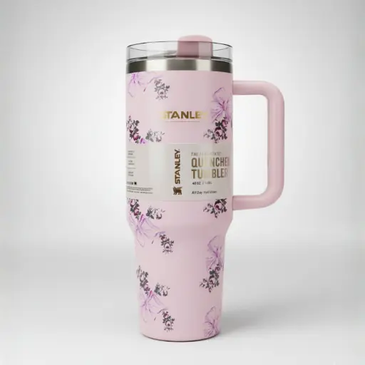 STANLEY PINK FLORAL THEME TUMBLER