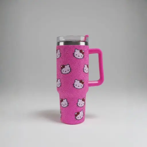 HOT PINK HELLO KITTY RHINESTONE TUMBLER